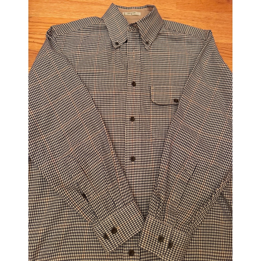 Orvis Men Brown White Micro Check Button Down Shirt 100% Cotton Heritage Prep B - Picture 3 of 9